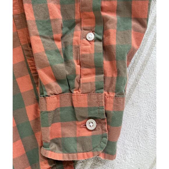 J Crew Shirt Mens Size M Pink Grey Gingham Plaid Checks Button Up Collar Pocket - Picture 14 of 16